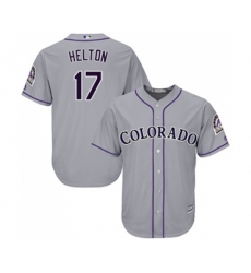 Colorado Rockies #17 Todd Helton Replica Grey Road Cool Base Baseball Jersey