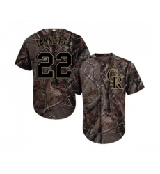 Colorado Rockies #22 Chris Iannetta Authentic Camo Realtree Collection Flex Base Baseball Jersey