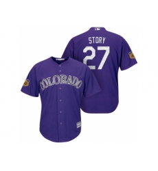 Colorado Rockies #27 Trevor Story 2017 Spring Training Cool Base Stitched MLB Jersey