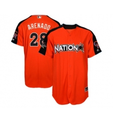 Colorado Rockies #28 Nolan Arenado Authentic Orange National League 2017 Baseball All-Star Baseball Jersey