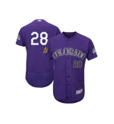 Colorado Rockies #28 Nolan Arenado Purple 2017 Spring Training Flexbase Authentic Collection Stitched Baseball Jersey