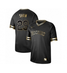Colorado Rockies #29 Bryan Shaw Authentic Black Gold Fashion Baseball Jersey