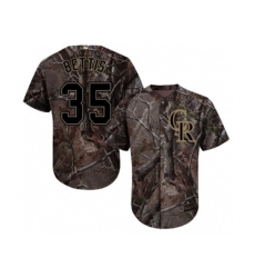 Colorado Rockies #35 Chad Bettis Camo Realtree Collection Cool Base Stitched MLB Jersey
