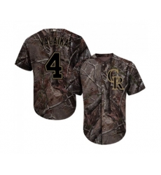 Colorado Rockies #4 Pat Valaika Authentic Camo Realtree Collection Flex Base Baseball Jersey