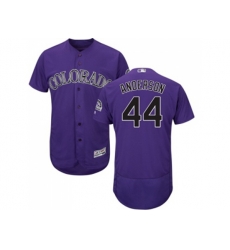 Colorado Rockies #44 Tyler Anderson Purple Flexbase Authentic Collection Stitched MLB Jersey