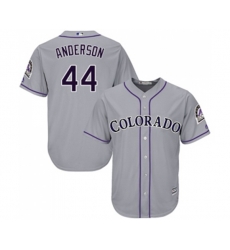 Colorado Rockies #44 Tyler Anderson Replica Grey Road Cool Base Baseball Jersey