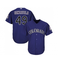 Colorado Rockies #49 Antonio Senzatela Replica Purple Alternate 1 Cool Base Baseball Jersey