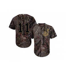Cleveland Indians #11 Jose Ramirez Camo Realtree Collection Cool Base Stitched MLB Jersey