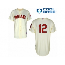 Cleveland Indians #12 Francisco Lindor Authentic Cream Alternate 2 Cool Base MLB Jersey Cleveland Indians #12 Francisco Lindor Authentic Cream Alternate 2 Cool Base MLB Jersey