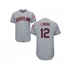 Cleveland Indians #12 Francisco Lindor Grey Flexbase Authentic Collection Stitched Baseball Jersey Cleveland Indians #12 Francisco Lindor Grey Flexbase Authentic Collection Stitched Baseball Jersey