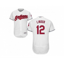 Cleveland Indians #12 Francisco Lindor White Flexbase Authentic Collection Stitched Baseball Jersey Cleveland Indians #12 Francisco Lindor White Flexbase Authentic Collection Stitched Baseball Jersey