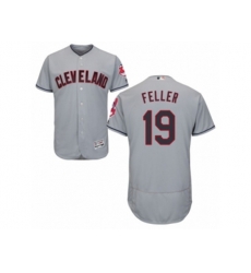 Cleveland Indians #19 Bob Feller Grey Flexbase Authentic Collection MLB Jersey