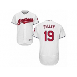 Cleveland Indians #19 Bob Feller White Flexbase Authentic Collection MLB Jersey Cleveland Indians #19 Bob Feller White Flexbase Authentic Collection MLB Jersey
