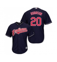 Cleveland Indians #20 Eddie Robinson Replica Navy Blue Alternate 1 Cool Base Baseball Jersey