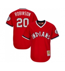Cleveland Indians #20 Eddie Robinson Replica Red Throwback Baseball Jersey