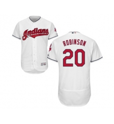 Cleveland Indians #20 Eddie Robinson White Flexbase Authentic Collection Baseball Jersey