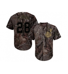 Cleveland Indians #28 Corey Kluber Camo Realtree Collection Cool Base Stitched MLB Jersey