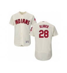 Cleveland Indians #28 Corey Kluber Cream Flexbase Authentic Collection MLB Jersey