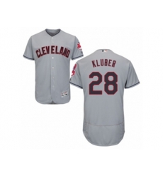 Cleveland Indians #28 Corey Kluber Grey Flexbase Authentic Collection MLB Jersey