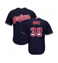Cleveland Indians #32 Zach Duke Authentic Navy Blue Team Logo Fashion Cool Base Baseball Jersey