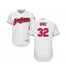 Cleveland Indians #32 Zach Duke White Home Flex Base Authentic Collection Baseball Jersey