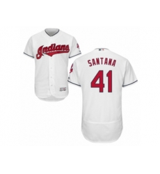 Cleveland Indians #41 Carlos Santana White Flexbase Authentic Collection MLB Jersey