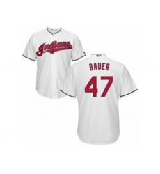 Cleveland Indians #47 Trevor Bauer Authentic White Home Cool Base MLB Jersey