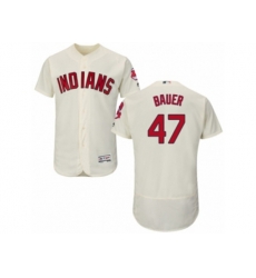 Cleveland Indians #47 Trevor Bauer Cream Flexbase Authentic Collection MLB Jersey