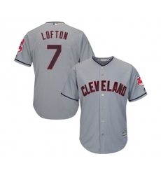 Cleveland Indians #7 Kenny Lofton Replica Grey Road Cool Base Baseball Jersey