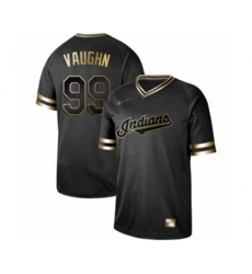 Cleveland Indians #99 Ricky Vaughn Authentic Black Gold Fashion Baseball Jersey