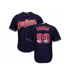 Cleveland Indians #99 Ricky Vaughn Authentic Navy Blue Team Logo Fashion Cool Base MLB Jersey