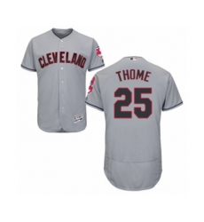 Men Cleveland Indians #25 Jim Thome Majestic grey Flexbase Authentic Collection Player Jersey