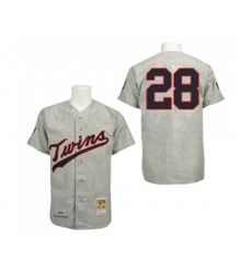 1969 Minnesota Twins #28 Bert Blyleven Authentic Grey Throwback Baseball Jersey