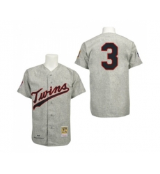 1969 Minnesota Twins #3 Harmon Killebrew Replica Grey Throwback Baseball Jersey