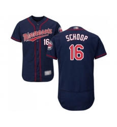 Minnesota Twins #16 Jonathan Schoop Navy Blue Alternate Flex Base Authentic Collection Baseball Jersey