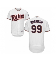 Minnesota Twins #99 Logan Morrison White Home Flex Base Authentic Collection Baseball Jersey