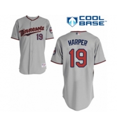Minnesota Twins Ryne Harper Replica Grey Road Cool Base Baseball Player Jersey