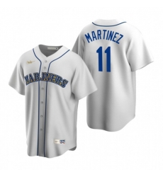 Nike Seattle Mariners #11 Edgar Martinez White Cooperstown Collection Home Stitched Baseball Jersey