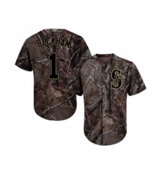 Seattle Mariners #1 Tim Beckham Authentic Camo Realtree Collection Flex Base Baseball Jersey