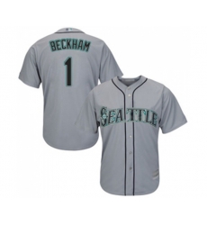 Seattle Mariners #1 Tim Beckham Replica Grey Road Cool Base Baseball Jersey