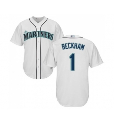 Seattle Mariners #1 Tim Beckham Replica White Home Cool Base Baseball Jersey