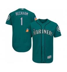 Seattle Mariners #1 Tim Beckham Teal Green Alternate Flex Base Authentic Collection Baseball Jersey