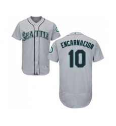 Seattle Mariners #10 Edwin Encarnacion Grey Road Flex Base Authentic Collection Baseball Jersey