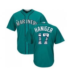Seattle Mariners #17 Mitch Haniger Authentic Teal Green Team Logo Fashion Cool Base Baseball Jersey