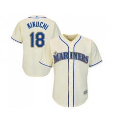 Seattle Mariners #18 Yusei Kikuchi Replica Cream Alternate Cool Base Baseball Jersey