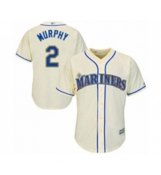 Seattle Mariners #2 Tom Murphy Authentic Cream Alternate Cool Base Baseball Player Jersey