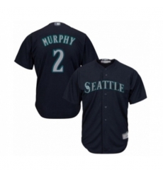 Seattle Mariners #2 Tom Murphy Authentic Navy Blue Alternate 2 Cool Base Baseball Player Jersey