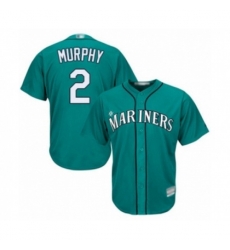Seattle Mariners #2 Tom Murphy Authentic Teal Green Alternate Cool Base Baseball Player Jersey