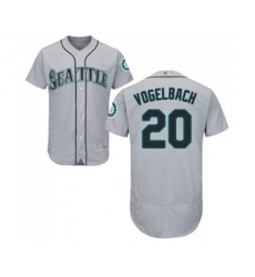 Seattle Mariners #20 Dan Vogelbach Grey Road Flex Base Authentic Collection Baseball Jersey