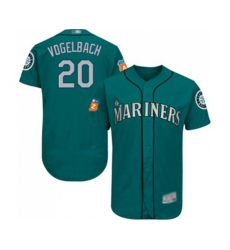 Seattle Mariners #20 Dan Vogelbach Teal Green Alternate Flex Base Authentic Collection Baseball Jersey
